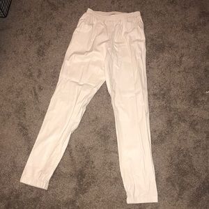 ivory pleather joggers